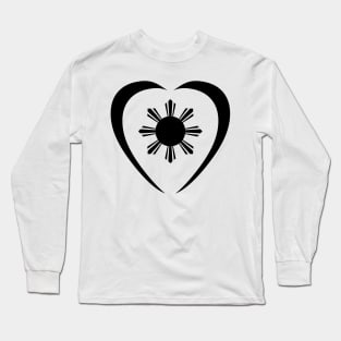 Pinoy Sun Third Culture Series (Heart) (Black) Long Sleeve T-Shirt